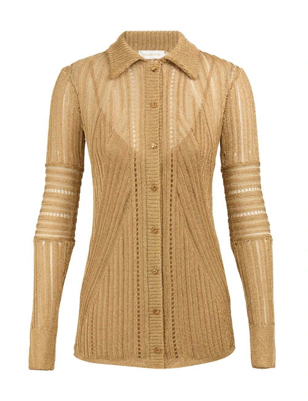 Zimmermann Rebellion Metallic Knit Shirt | Ready to Wear Collection Luxury Shoes Elevate your elegance in this Zimmermann Knitwear available now at Luxury Shoes