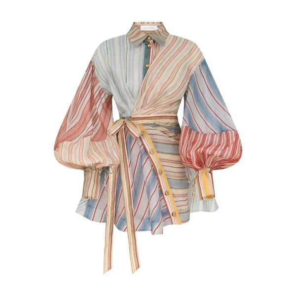 Zimmermann Rebellion Striped Mini Dress, view 6