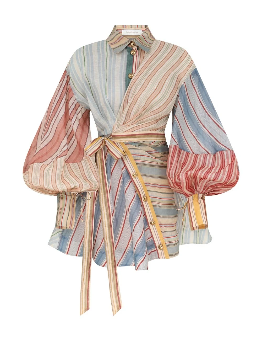 Zimmermann Rebellion Striped Mini Dress | Ready to Wear Collection Luxury Shoes Zimmermann Rebellion Striped Mini Dress