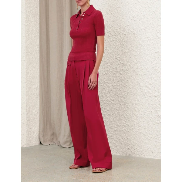 Zimmermann Ribbed Knit Polo, view 3