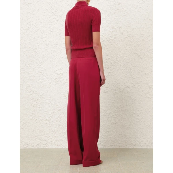 Zimmermann Ribbed Knit Polo, view 4