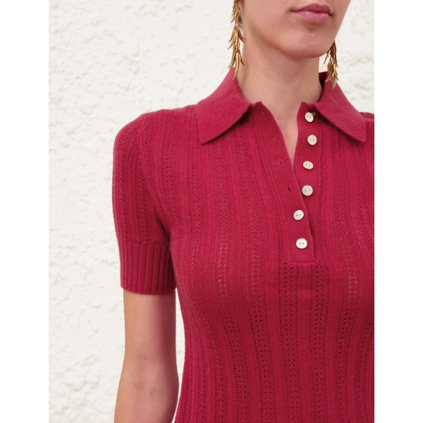 Zimmermann Ribbed Knit Polo, view 5