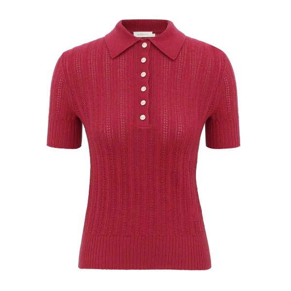 Zimmermann Ribbed Knit Polo, view 6
