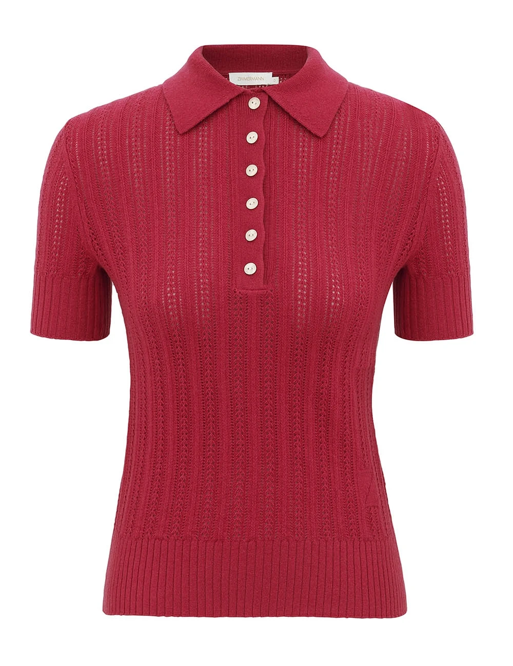 Zimmermann Ribbed Knit Polo | Ready to Wear Collection Luxury Shoes Zimmermann Ribbed Knit Polo