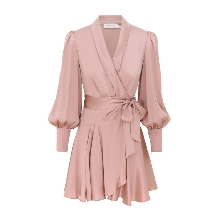 Silk Wrap Mini Dress