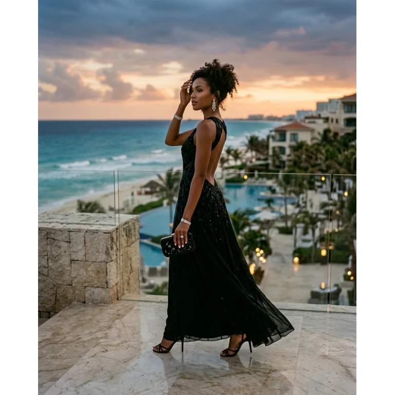 Gemma Deeks Style Guide: Black tie Birthday in Cancun Summer 2026