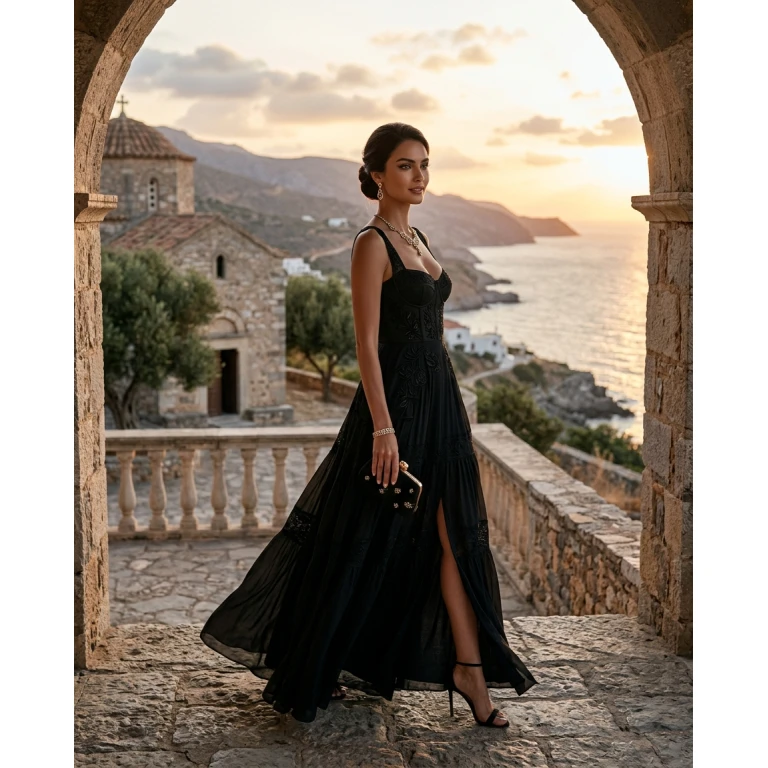 Gemma Deeks Style Guide: Black tie Birthday in Crete Summer 2026