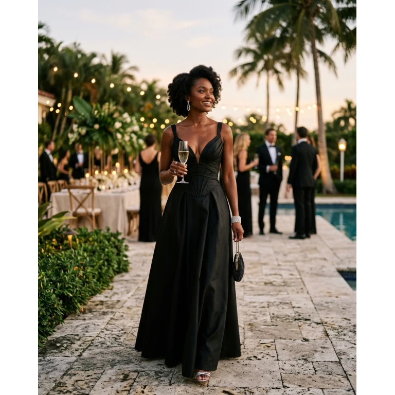 Gemma Deeks Style Guide: Black tie Birthday in Florida Summer 2026