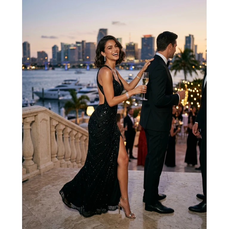 Gemma Deeks Style Guide: Black tie Birthday in Miami Summer 2026