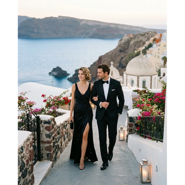 Gemma Deeks Style Guide: Black tie Date night in Greece Summer 2026