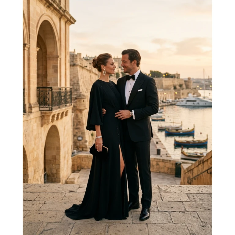 Gemma Deeks Style Guide: Black tie Date night in Malta Summer 2026