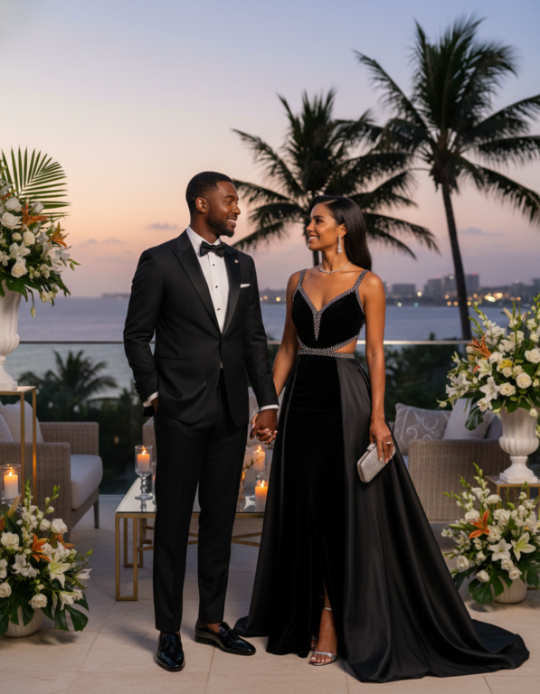 Gemma Deeks Style Guide: Black tie Date night in Montego Bay Summer 2026