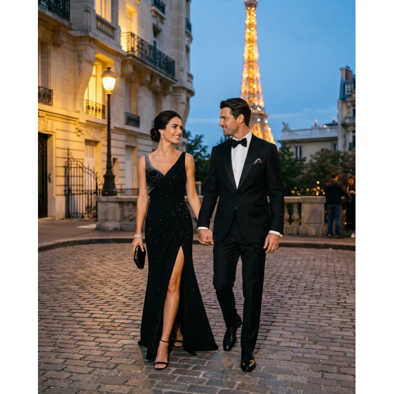 Gemma Deeks Style Guide: Black tie Date night in Paris Summer 2026