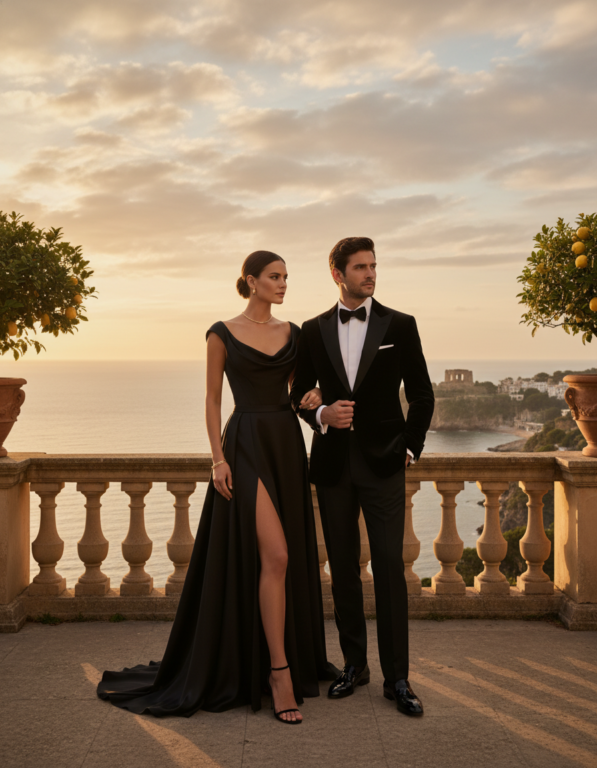 Gemma Deeks Style Guide: Black tie Date night in Sicily Summer 2026