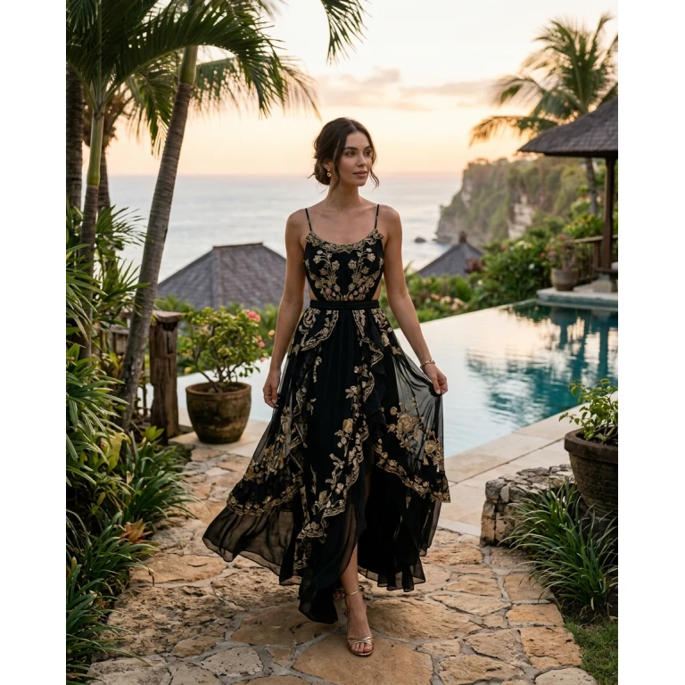Gemma Deeks Style Guide: Black tie Designer Summer Dresses in Bali Summer 2026