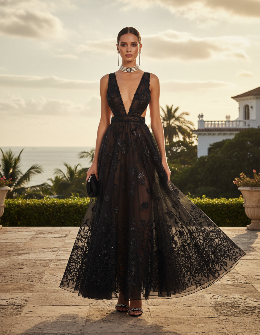 Gemma Deeks Style Guide: Black tie Designer Summer Dresses in Mexico Summer 2026