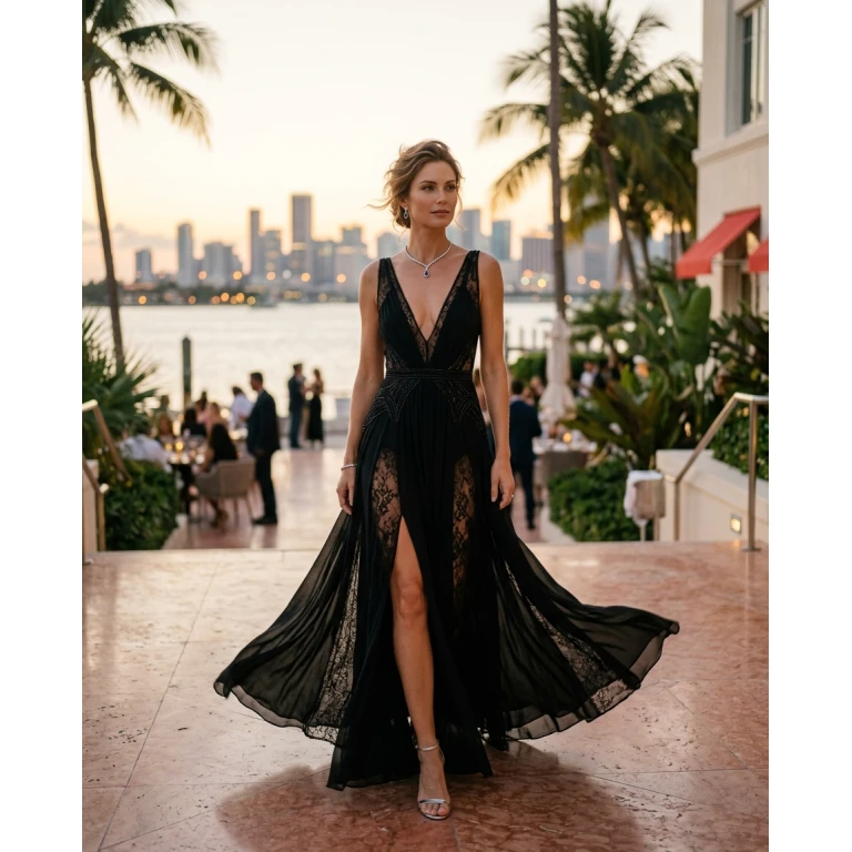 Gemma Deeks Style Guide: Black tie Designer Summer Dresses in Miami Summer 2026