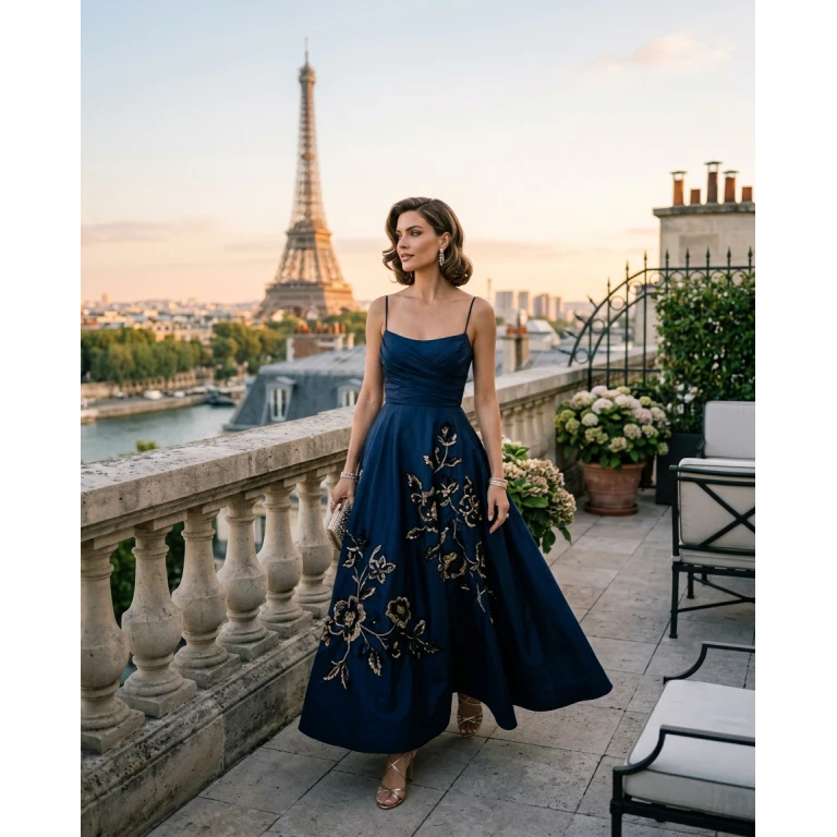 Gemma Deeks Style Guide: Black tie Designer Summer Dresses in Paris Summer 2026