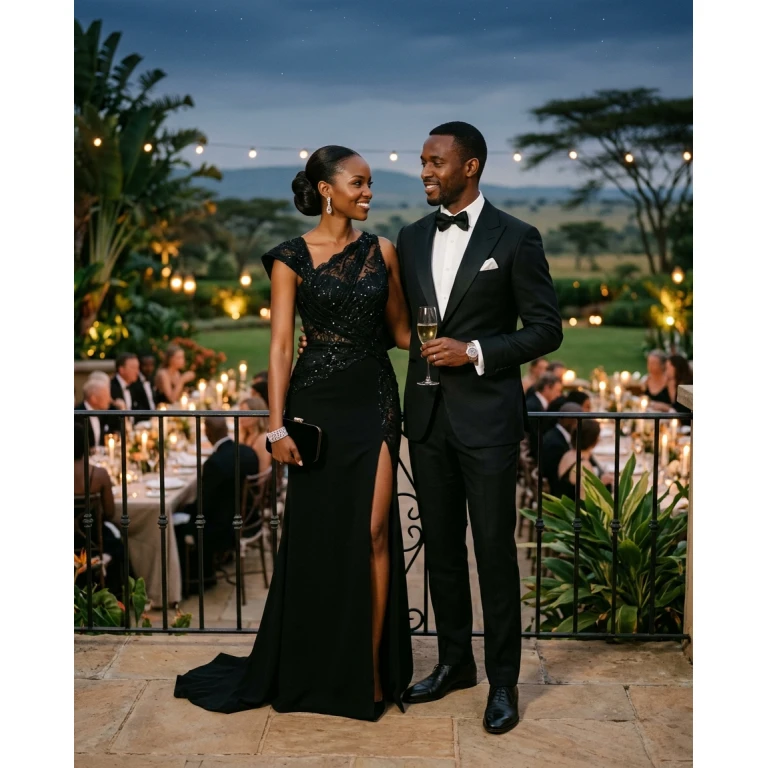 Gemma Deeks Style Guide: Black tie dinner outfit in Kenya Summer 2026