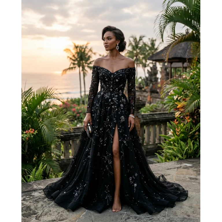 Gemma Deeks Style Guide: Black tie gala gown in Bali Summer 2026