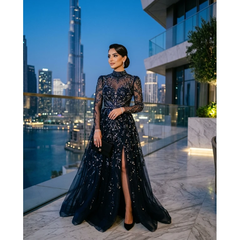 Gemma Deeks Style Guide: Black tie gala gown in Dubai Summer 2026