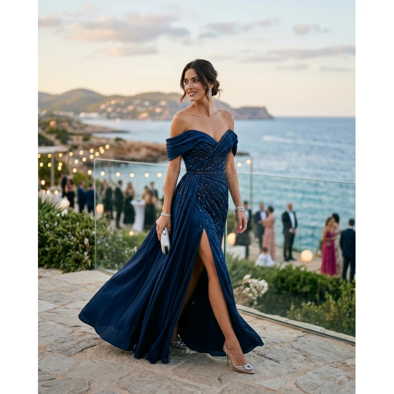 Gemma Deeks Style Guide: Black tie gala gown in Ibiza Summer 2026