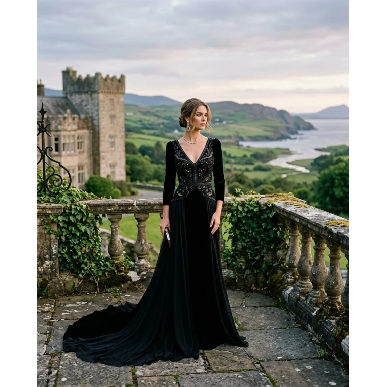 Gemma Deeks Style Guide: Black tie gala gown in Ireland Summer 2026