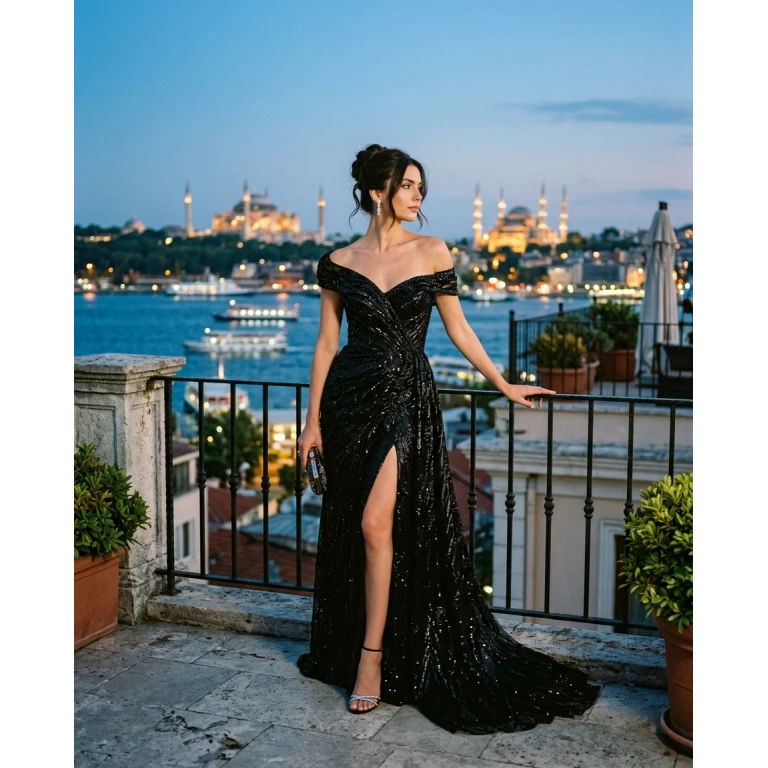 Gemma Deeks Style Guide: Black tie gala gown in Istanbul Summer 2026