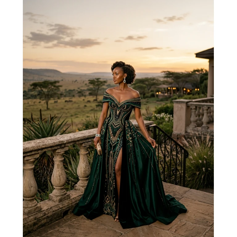 Gemma Deeks Style Guide: Black tie gala gown in Kenya Summer 2026