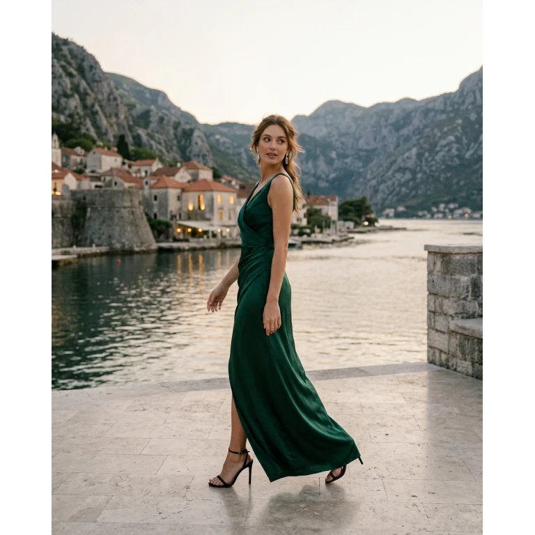 Gemma Deeks Style Guide: Black tie gala gown in Montenegro Summer 2026