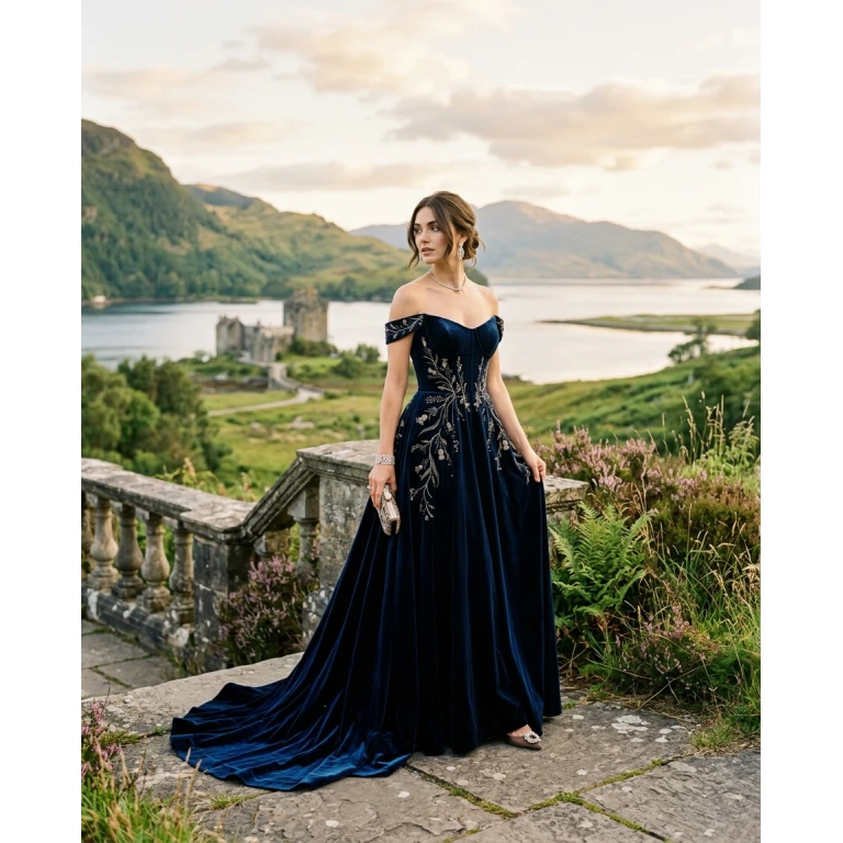 Gemma Deeks Style Guide: Black tie gala gown in Scotland Summer 2026