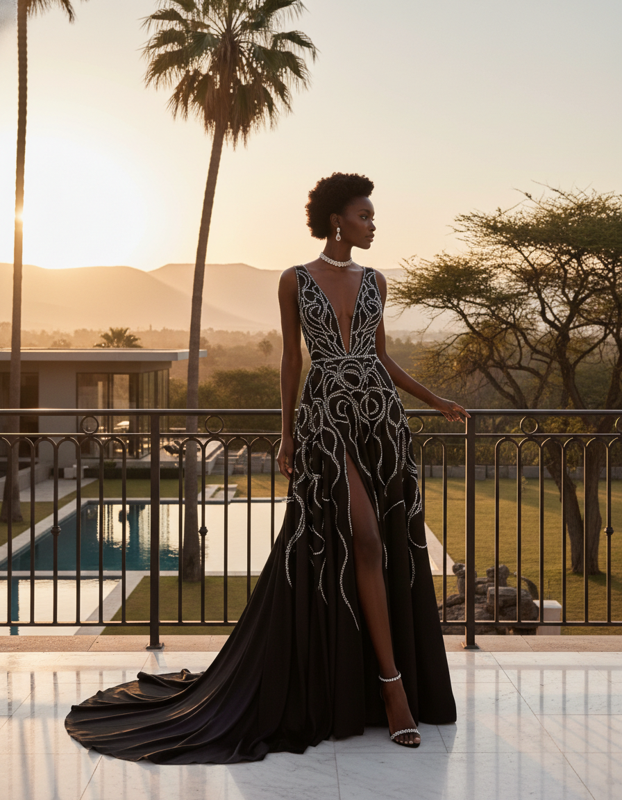 Gemma Deeks Style Guide: Black tie gala gown in South Africa Summer 2026