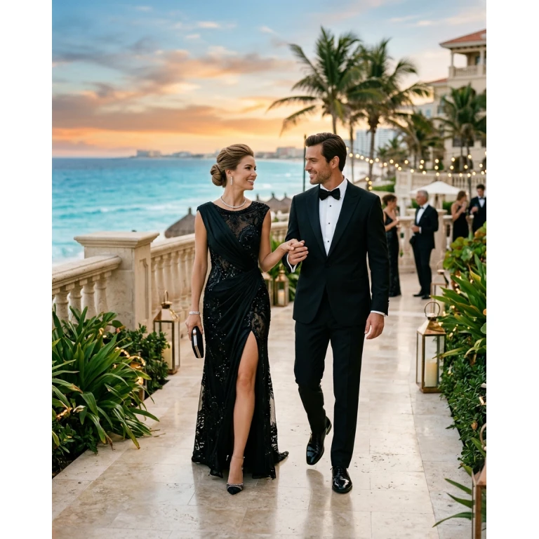 Gemma Deeks Style Guide: Black tie Holiday parties in Cancun Summer 2026