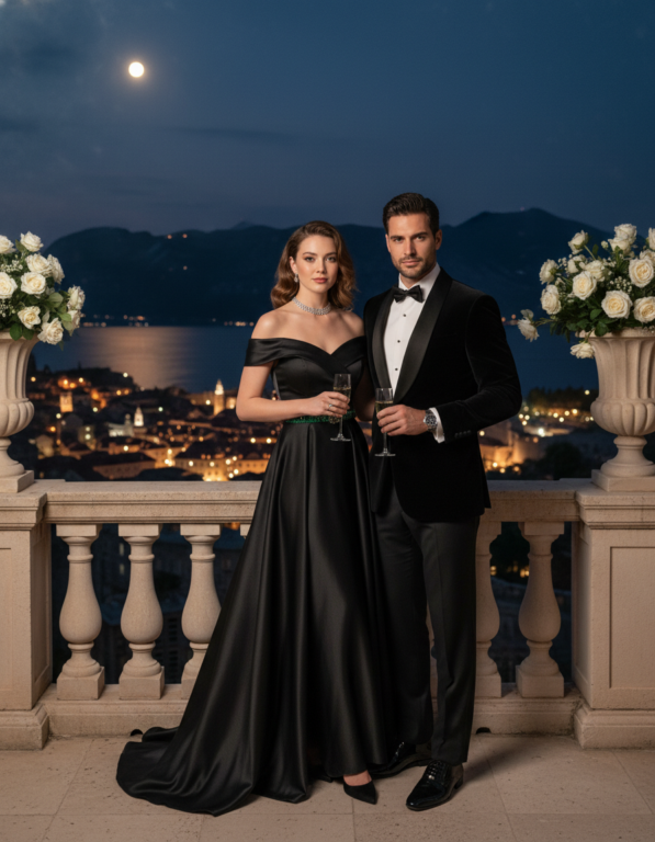 Gemma Deeks Style Guide: Black tie Holiday parties in Montenegro Summer 2026