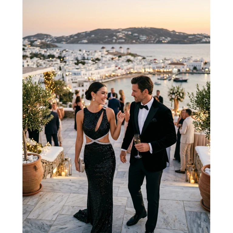 Gemma Deeks Style Guide: Black tie Holiday parties in Mykonos Summer 2026