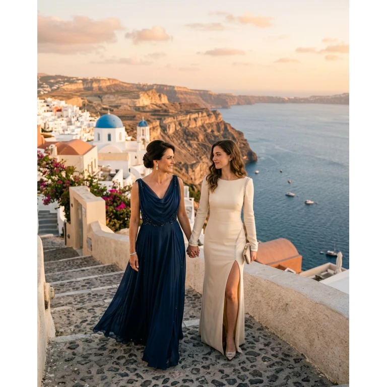 Gemma Deeks Style Guide: Black tie Mother’s Day in Santorini Summer 2026