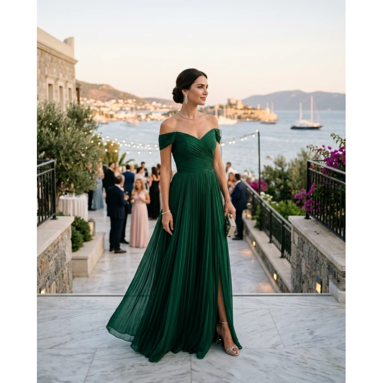 Gemma Deeks Style Guide: Black tie wedding guest dress in Turkey Summer 2026