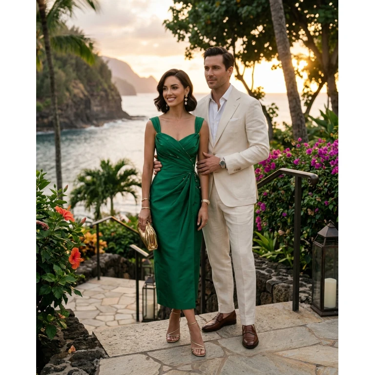 Gemma Deeks Style Guide: Cocktail Attire Anniversary in Hawaii Summer 2026