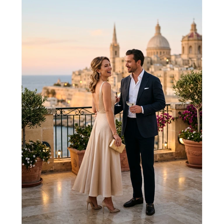 Gemma Deeks Style Guide: Cocktail Attire Anniversary in Malta Summer 2026