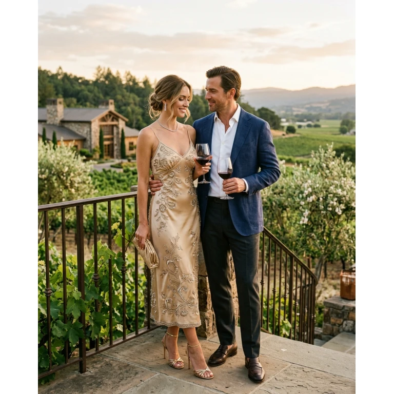 Gemma Deeks Style Guide: Cocktail Attire Anniversary in Napa Valley Summer 2026