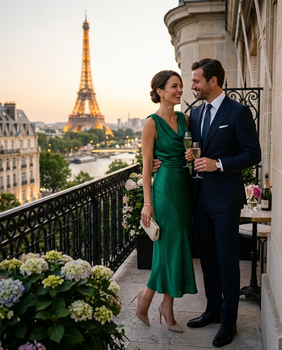 Gemma Deeks Style Guide: Cocktail Attire Anniversary in Paris Summer 2026