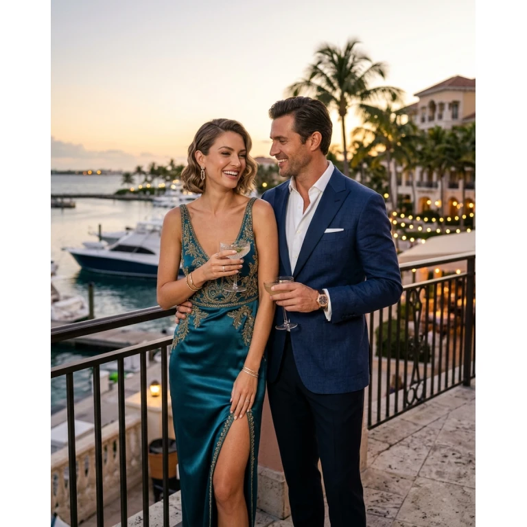 Gemma Deeks Style Guide: Cocktail Attire Date night in Bahamas Summer 2026