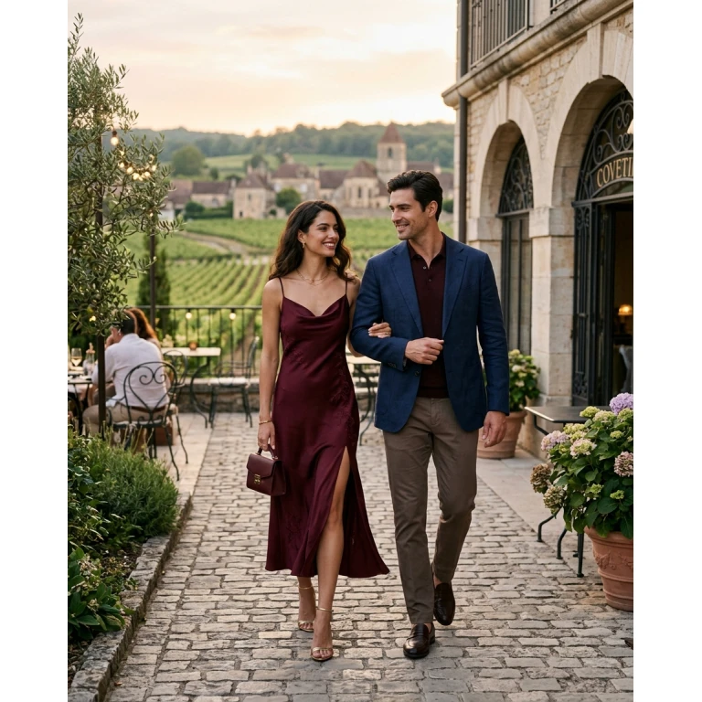 Gemma Deeks Style Guide: Cocktail Attire Date night in Burgundy Summer 2026