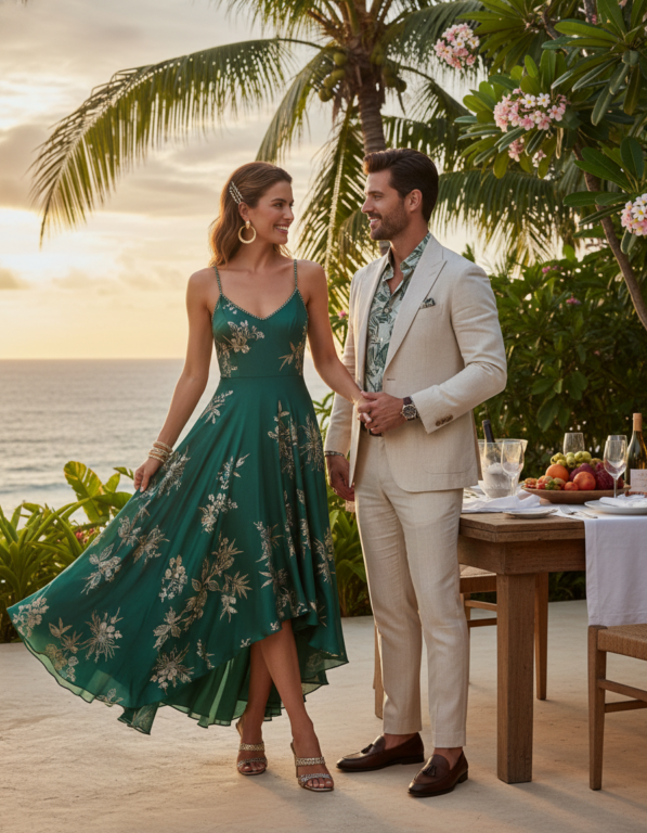 Gemma Deeks Style Guide: Cocktail Attire Date night in Costa Rica Summer 2026