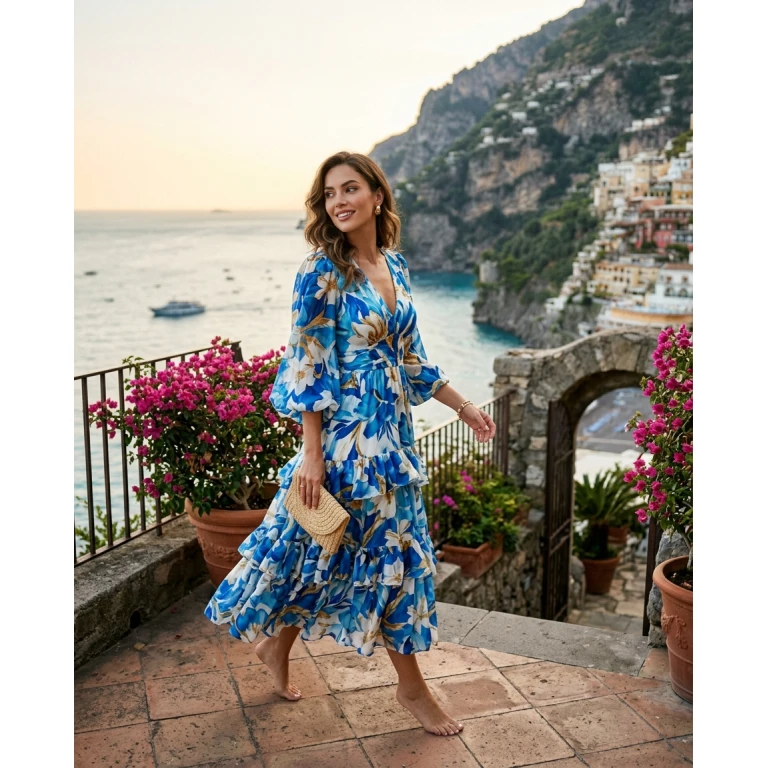 Gemma Deeks Style Guide: Cocktail Attire Designer Summer Dresses in Amalfi Coast Summer 2026