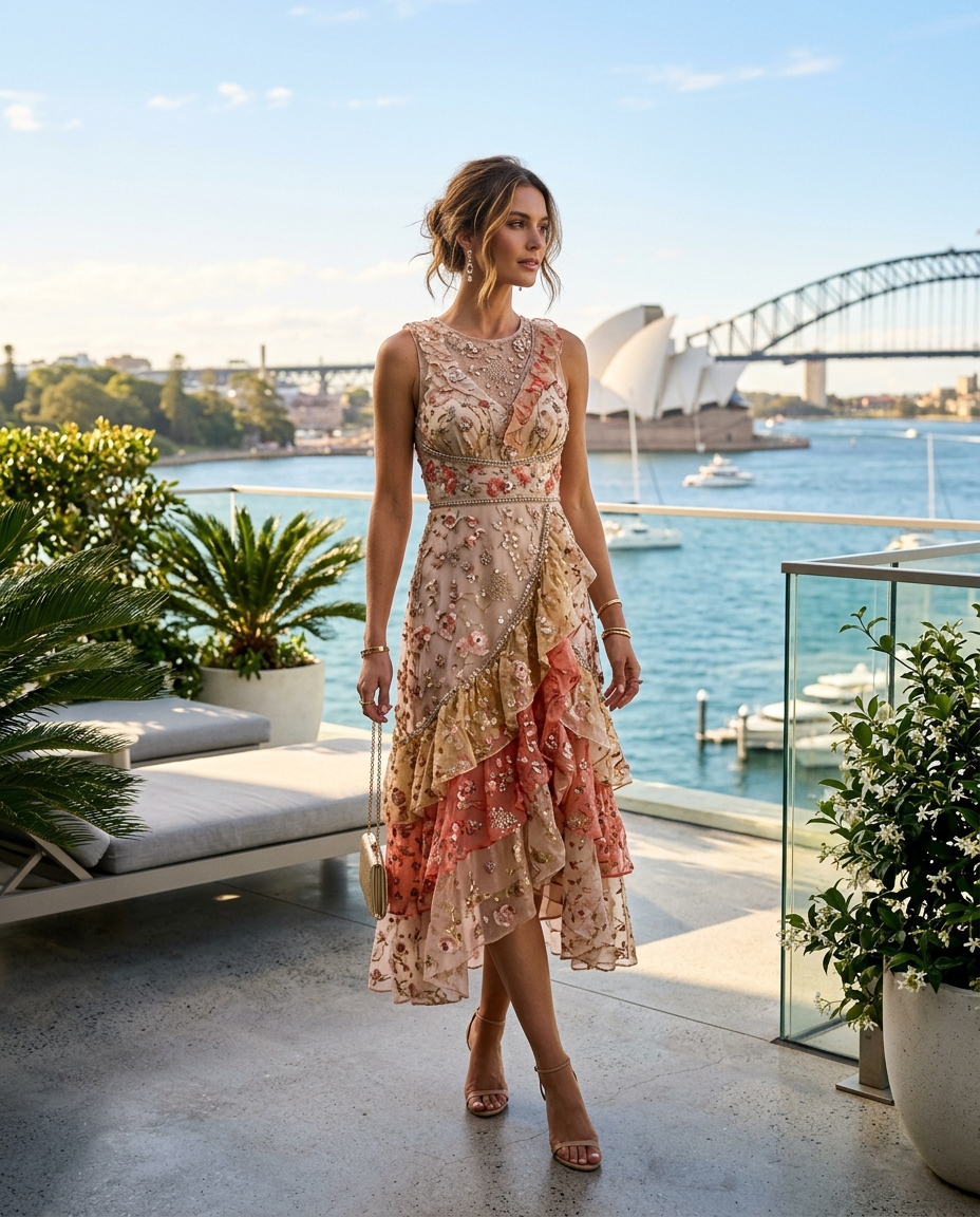 Gemma Deeks Style Guide: Cocktail Attire Designer Summer Dresses in Australia Summer 2026