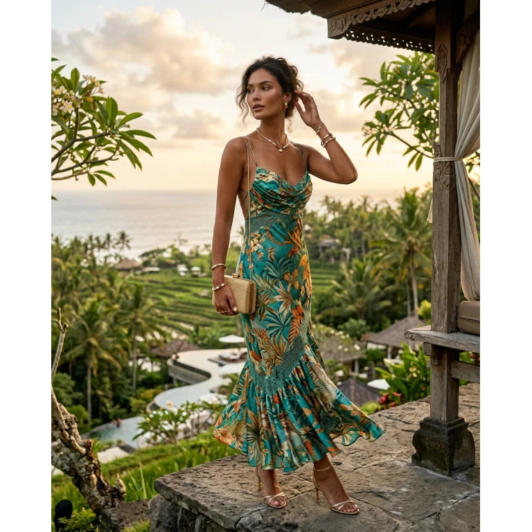 Gemma Deeks Style Guide: Cocktail Attire Designer Summer Dresses in Bali Summer 2026