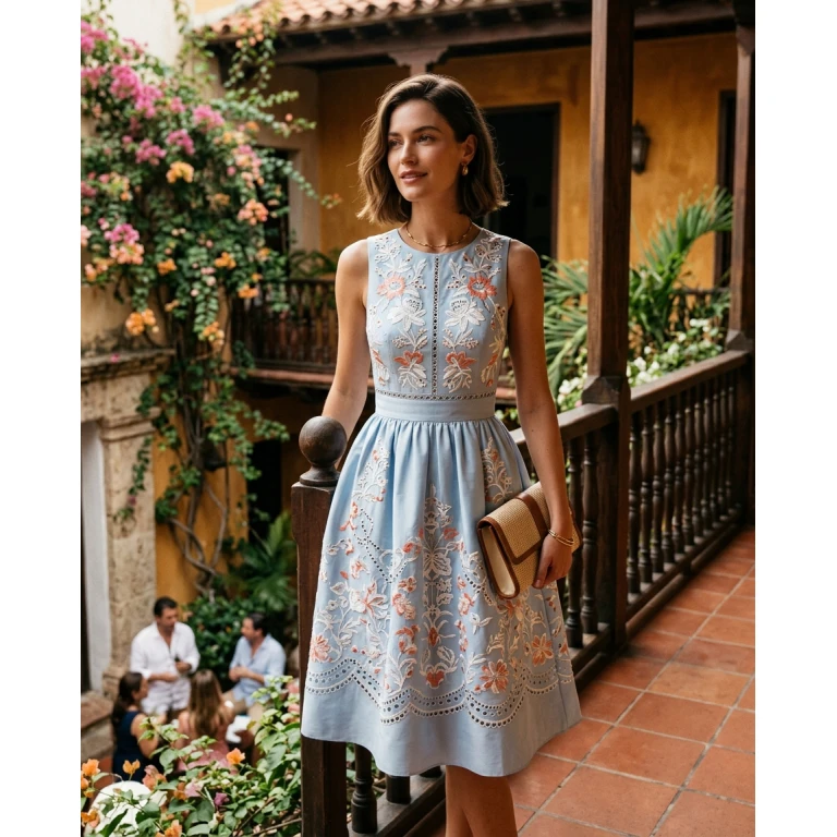 Gemma Deeks Style Guide: Cocktail Attire Designer Summer Dresses in Colombia Summer 2026