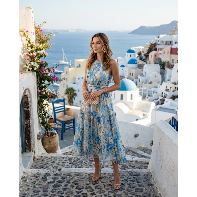 Gemma Deeks Style Guide: Cocktail Attire Designer Summer Dresses in Greece Summer 2026
