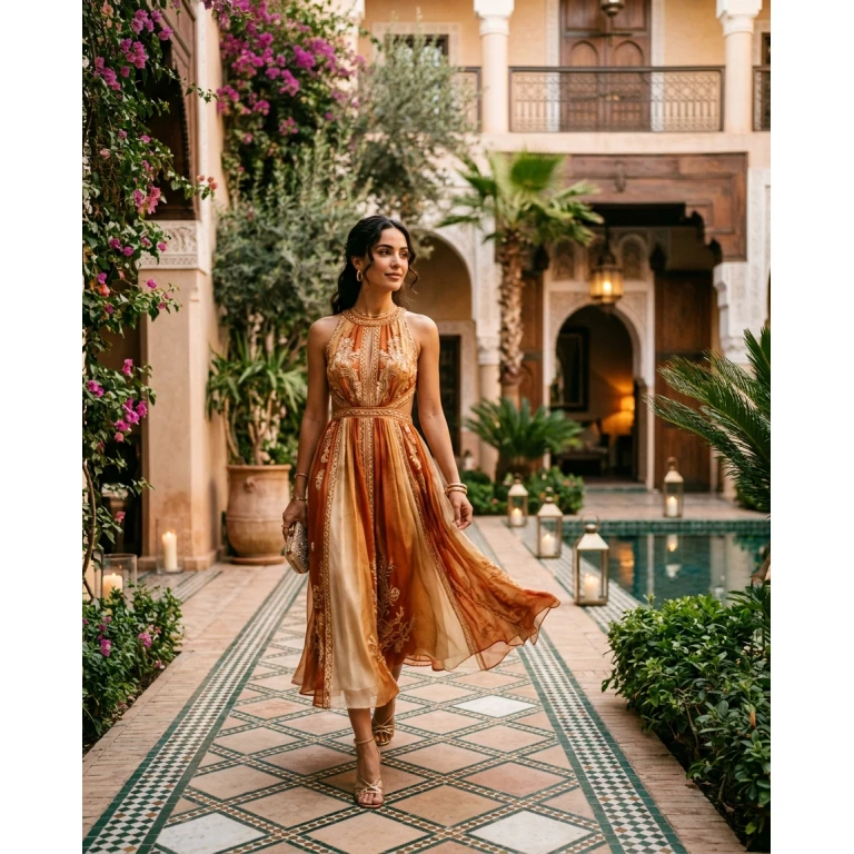 Gemma Deeks Style Guide: Cocktail Attire Designer Summer Dresses in Marrakech Summer 2026